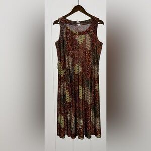 Vtg PerSeption Concept Paisley Sheath Dress 70's Multicolored Festive Grannycore